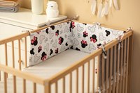Aparatoare pentru patut Sensillo Waffle Mice Grey 180x30cm cu doua fete din bumbac, umplutura antialergica,prindere cu panglici - 4