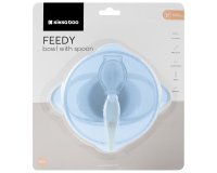 Set castronel cu ventuza capac si lingurita KikkaBoo Feedy Blue - 5