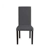Scaun living TEO, picioare lemn wenge, stofa gri inchis, 46x60x98 cm - 1