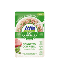 Hrana Umeda pentru Pisici Life Natural AntiHairball cu Ton si Mazare, 70 g - 1