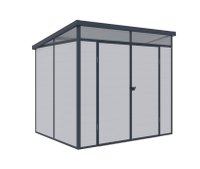 Căsuță de grădină KLUGMEISTER Toya B Gri din plastic, 238x191x215 cm, cu bază metalică - 1