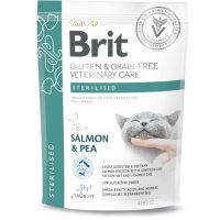 BRIT VD Sterilised, Somon, dietă veterinară, hrană uscată fără cereale pisici sterilizate, 400g - 2