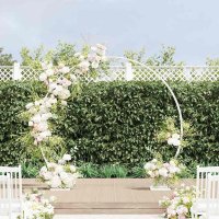 Arc de nunta Alb din Otel - 220 x 45 x 200 cm - 1