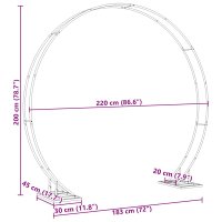 Arc de nunta Alb din Otel - 220 x 45 x 200 cm - 9