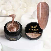 Everin Builder Gel Easy Leveling 15 – Gel Construcție Autonivelant 50g (Golden Bronze Shimmer) - 1