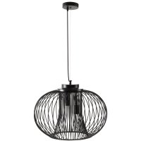 HOMCOM Lustră de plafon design modern cu fixare E27 și înălțime reglabilă, pentru camera de zi si salon, negru, Plafoniera suspendata | Aosom RO - 1