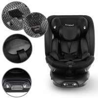 Scaun auto Kidwell GoCar Negru cu isofix, grupa 40-135 cm, i-Size, omologare R129, rotativ 360, protectie laterala ASP - 5