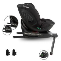 Scaun auto Kidwell GoCar Negru cu isofix, grupa 40-135 cm, i-Size, omologare R129, rotativ 360, protectie laterala ASP - 7