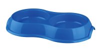 Castron Dublu din Plastic Antiderapant pentru Pisici - 0.2 L/11 cm - 1