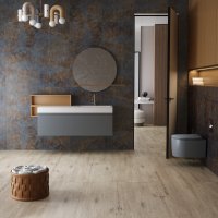 Gresie portelanata antiderapanta Stormstone Blue Metallic 60 x 120 cm, mata, aspect ciment - 2
