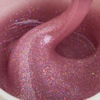 Liquid Polygel Everin 031 – Fleur de Lis | HEMA &amp; TPO Free | Roz pudrat cu sclipici irizat - 1