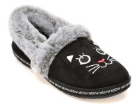 Papuci SKECHERS BOBS TOO COZY negri din material textil pentru femei - 1