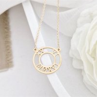Pandantiv Cercul Roman - Lantisor cu data nasterii in cifre romane - Argint 925 placat cu Aur Galben 18K - 1