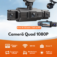 Camera de bord pentru masina cu 4 canale 360°–FHD 1080P, WIFI+GPS, Monitorizare PARCARE 24h, G-Senzor, Aplicatie Telefon - 2
