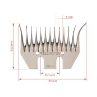 Cutit Inferior Curbat Wellington cu 13 Dinti pentru Masina de Tuns Oi - Kerbl - 5