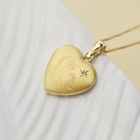 Medalion inima personalizat - Pink Unicorn Dream - Argint 925 placat cu Aur Galben 18K - 1