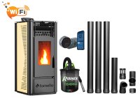 Pachet complet de incalzire cu control Wi-Fi - Semineu pe peleti Fornello SOPHIA 11 kW - 1