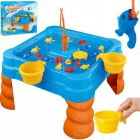 Masuta de joaca cu apa si joc de indemanare copii Matadi 2in1 Fishing cu 2 undite,pestisori si recipiente incluse,mecanism tip moara de apa - 5