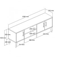 Comoda TV Exxen-1582 din nuc - 5