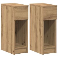 Set 2 noptiere cu sertar, stejar artizanal, 20 x 36 x 60 cm - 1