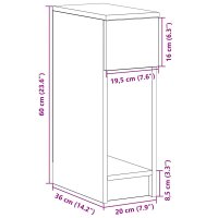 Set 2 noptiere cu sertar, stejar artizanal, 20 x 36 x 60 cm - 12