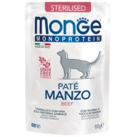 MONGE Monoprotein Sterilised, Vită, plic hrană umedă monoproteică fără cereale pisici sterilizate, (pate), 85g - 2