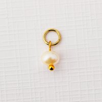 Charm ELM - Picatura de Perla din Argint 925 cu Placaj de Aur Galben 18K - 1