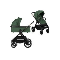 Carucior 2 in 1 Lionelo Layla - Versatil si Elegant, Pana la 22 kg, Cadru din Aluminiu, Ventilatie 3D, Accesorii Incluse, Verde - 1