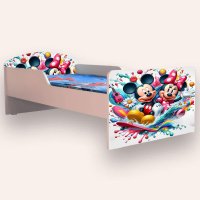 Pat pentru copii Mickey si Minnie, cu saltea, 2-8 ani, 140x70 cm - 2