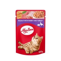 MY LOVE, Iepure și Curcan, hrană umedă pisici, (în sos) MY LOVE, Iepure și Curcan, plic hrană umedă pisici, (în sos), 85g - 2