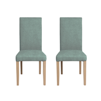 Set 2 scaune TEO pentru living, picioare din lemn natural, tapiterie mint, dimensiuni 46x60x98 cm - 1