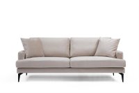 Canapea fixa PAPIRA, 3 locuri, bej, 205x90x88 cm - 1