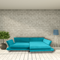 Coltar Extensibil Palermo cu Brate si Lada Depozitare, Turquoise - 1
