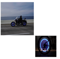 Set 2 Capace Ventile LED Albastru pentru Bicicleta, Motocicleta si Masina - 7 x 1,5 cm - 4