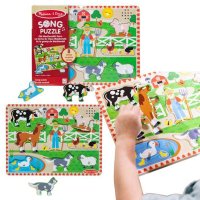 Puzzle muzical din lemn Spin Master, 8 piese cu manere si tabla interactiva, multicolor, 2-5 ani - 1
