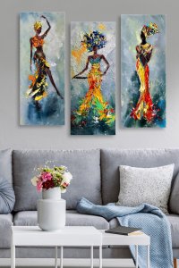 Set tablouri canvas (3 bucati) MDF0035 Multicolor 70x50 cm - 1