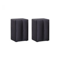 Set 2 Noptiere BLACKBERRY cu 1 usa, stofa negru - 1