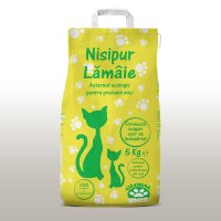 Nisip igienic natural pentru pisici, Nisipur Lămâie, bentonită, 5 kg - 1