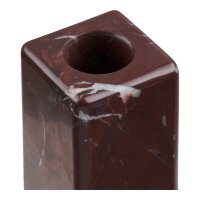Set 2 Suporturi pentru Lumanari din Marmura, Roșu Închis și Kaki, Dimensiuni 4x4x6.5 cm - 2