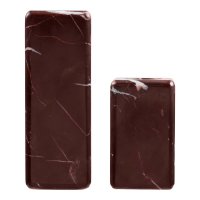 Set 2 Suporturi pentru Lumanari din Marmura, Roșu Închis și Kaki, Dimensiuni 4x4x6.5 cm - 4