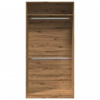Dulap din lemn prelucrat, stejar artizanal, 100x50x200 cm, cu 1 raft - 4
