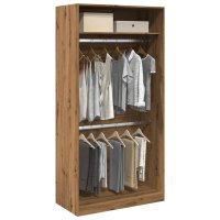 Dulap din lemn prelucrat, stejar artizanal, 100x50x200 cm, cu 1 raft - 2