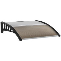 Copertina Outsunny din Policarbonat si Aluminiu 100x100cm pentru Protectia Usilor si Feroneriilor Exterioare | Aosom Romania - 1