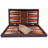 Joc de table si dame DEPOX®, Backgammon Expert, lemn lucios, 48 cm, maro - 6