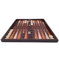 Joc de table si dame DEPOX®, Backgammon Expert, lemn lucios, 48 cm, maro - 5
