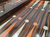 Joc de table si dame DEPOX®, Backgammon Expert, lemn lucios, 48 cm, maro - 2