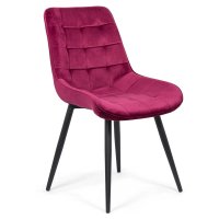 Scaun elegant din catifea BUC 206 cu cadru metalic visiniu - 1