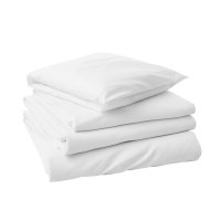 Lenjerie de Pat Albă din Bumbac Finet, King Size - 1