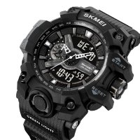 Ceas barbatesc SKMEI 2396, analog-digital, negru, sport, 5 Bar - 3