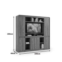 Biblioteca, Oscar, Pako, Nuc 200x40x200 cm - 3